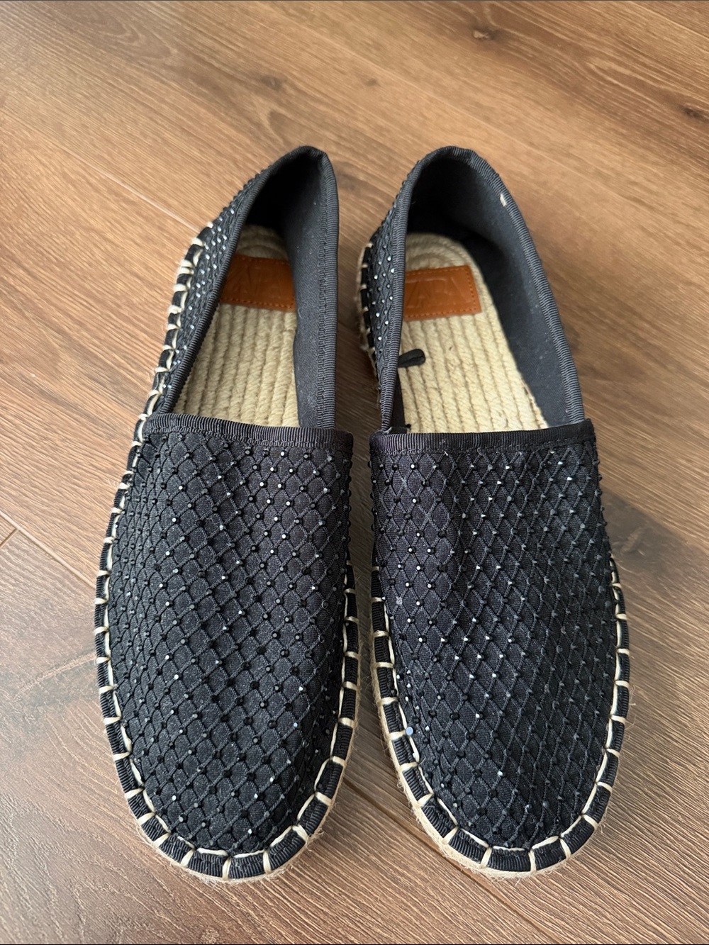 Zara Black Slip-On Espadrilles